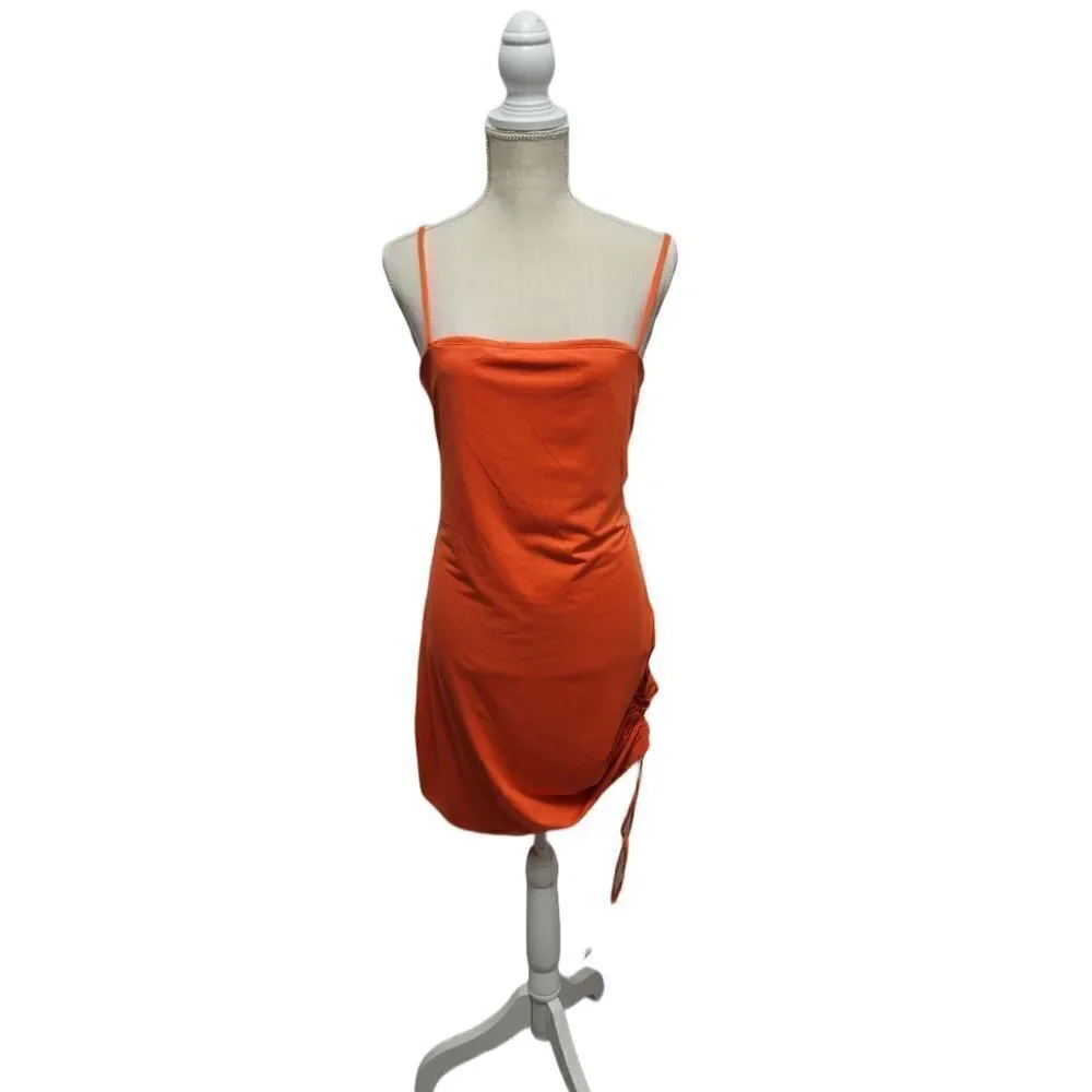 h&m orange mini dress Divided H&M Floral cutout dress Puff sleeve Bright Boho Mini dress XL